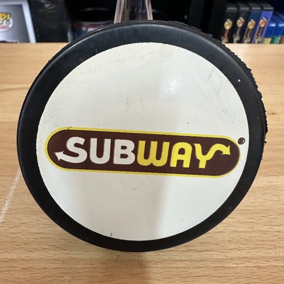 Vintage WINDSOR SPITFIRES Rare SUBWAY Sponsor Official  Puck Made In Canada - Picture 2 of 2